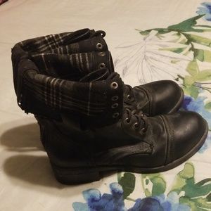 Black Plaid boots
